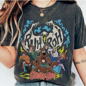 Retro Scooby Doo Cartoon Halloween Party Shirt Horror Movie Black Tshirt Party